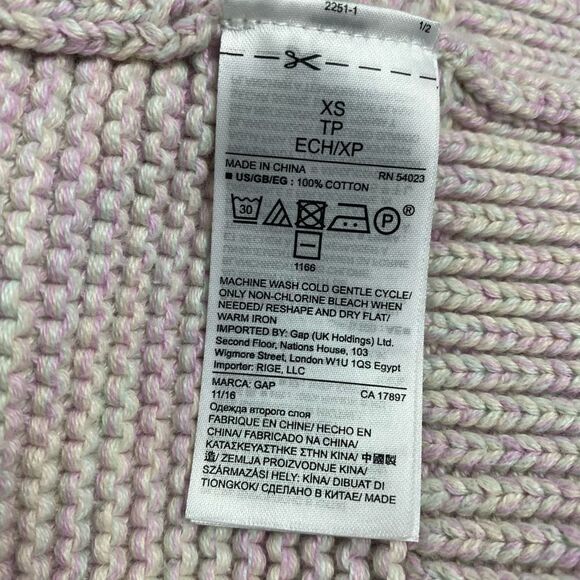 Gap Open Front Lapel Cardi in Marled Pink size XS - Picture 7 of 9